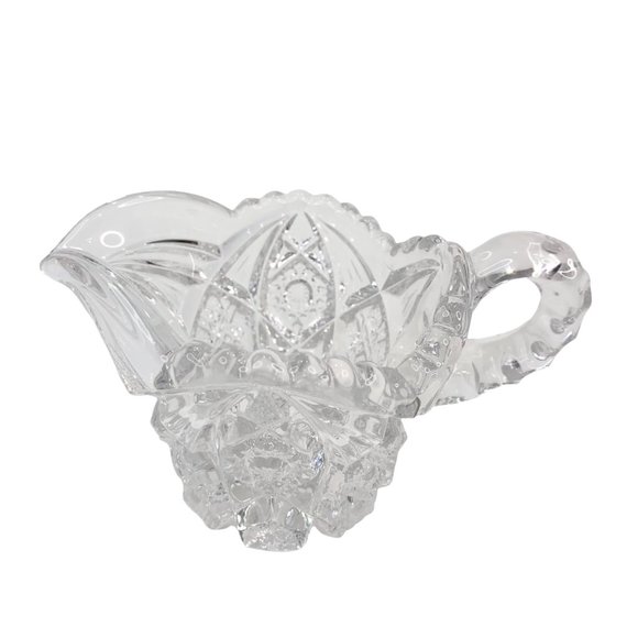 Vintage Imperial Glass EAPG Ohio Nucut Open Sugar and Creamer MCM Marked Set - Picture 10 of 13